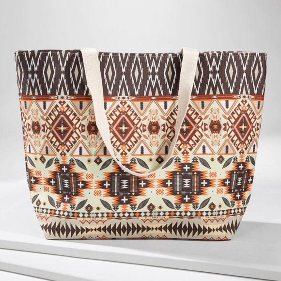 Boho Exotic Pattern Tote Bag Beach Bag - Picture 5 of 8